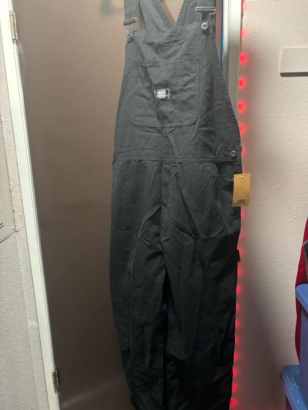 Vans Black Women's Denim Overalls Jumpsuit